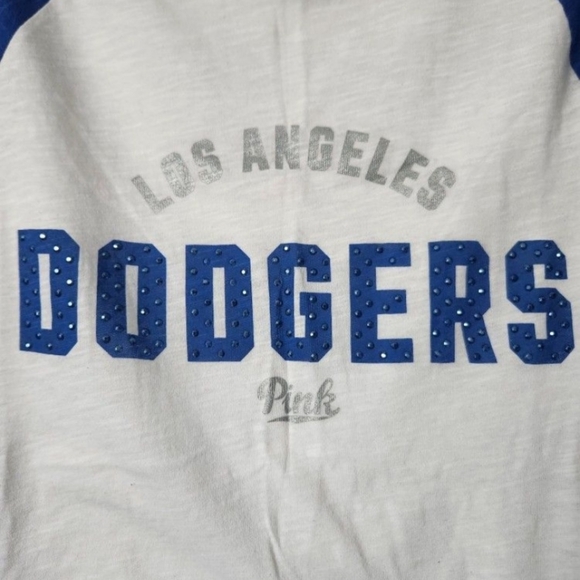 PINK Victoria's Secret Blue and White Tee - Picture 2 of 4